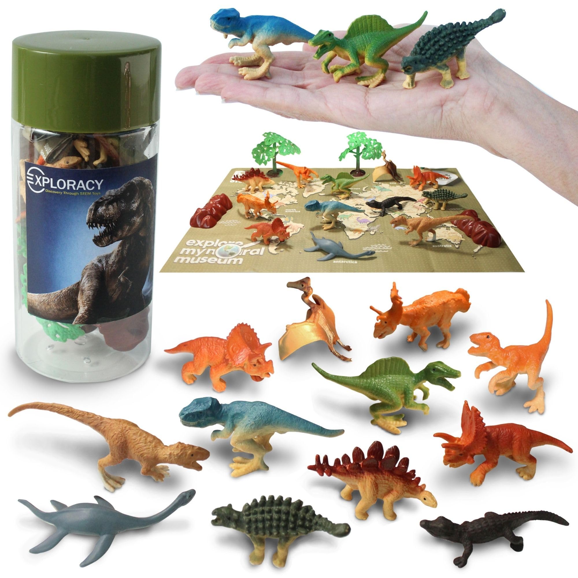 Amazon.com: EXPLORACY 12 Mini Dinosaur Toys for Kids – Realistic T